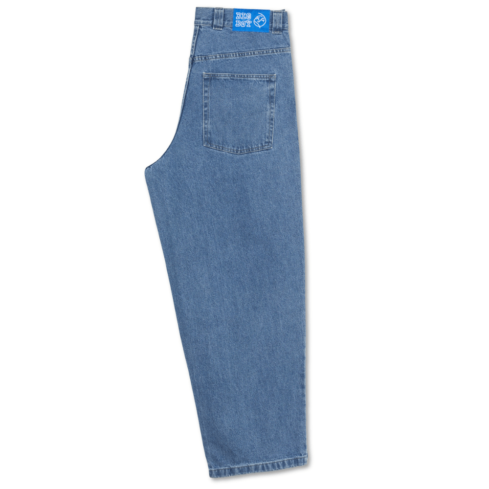 Mid blue Polar Skate Co Big Boy Jeans, denim pants with classic straight-leg fit, front pockets, and branded logo details.