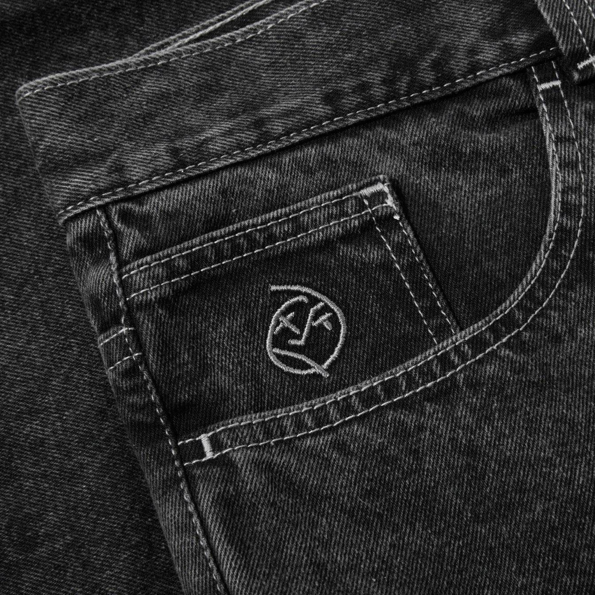 Polar Skate Co Big Boy Jeans in silver and black, showing the slim-fit design and classic five-pocket style.