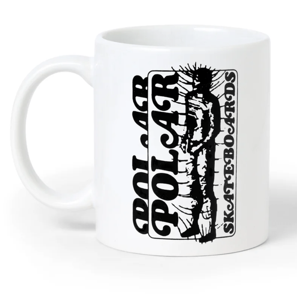 Polar Skate Co Fields Mug | White & Black - The Vines Supply Co