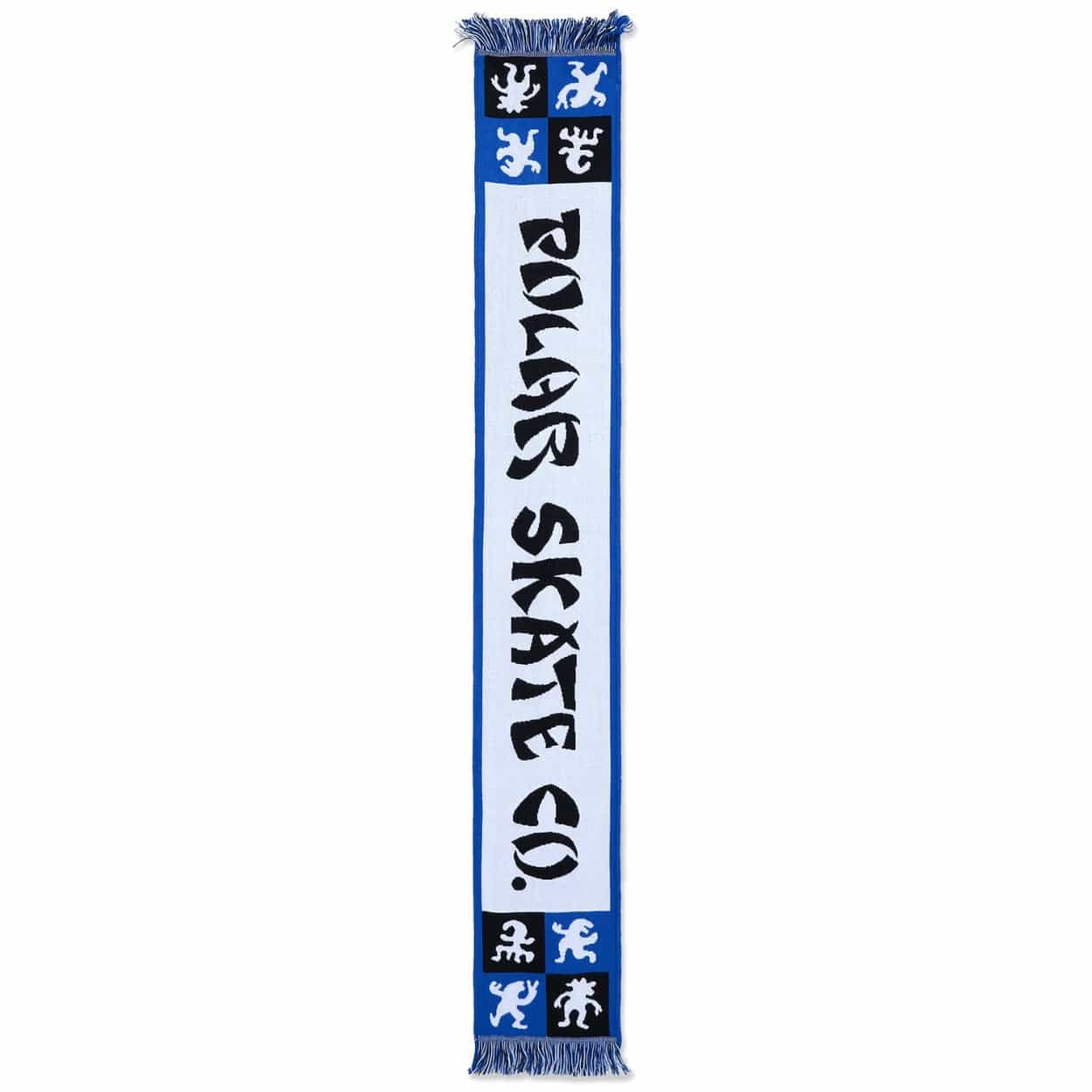 Polar Skate Co Checkers Football Scarf | Blue - The Vines Supply Co