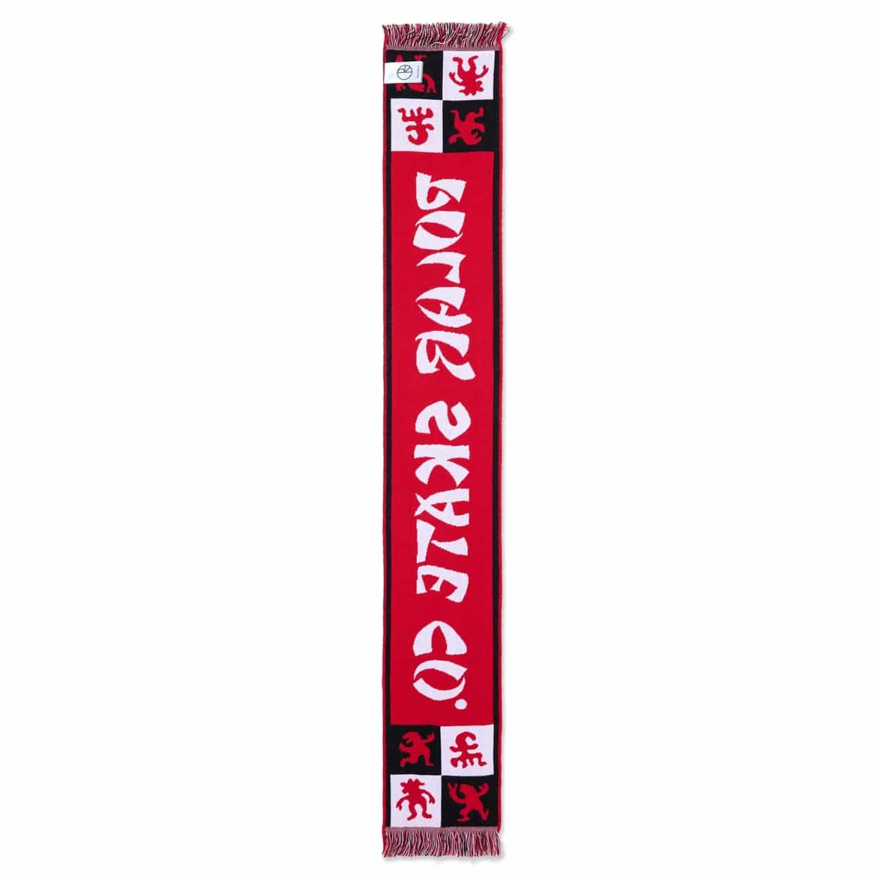 Polar Skate Co Checkers Football Scarf | Red - The Vines Supply Co