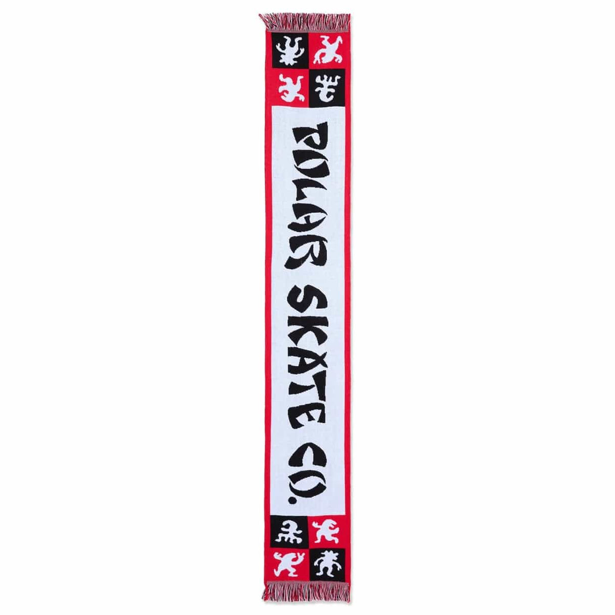 Polar Skate Co Checkers Football Scarf | Red - The Vines Supply Co