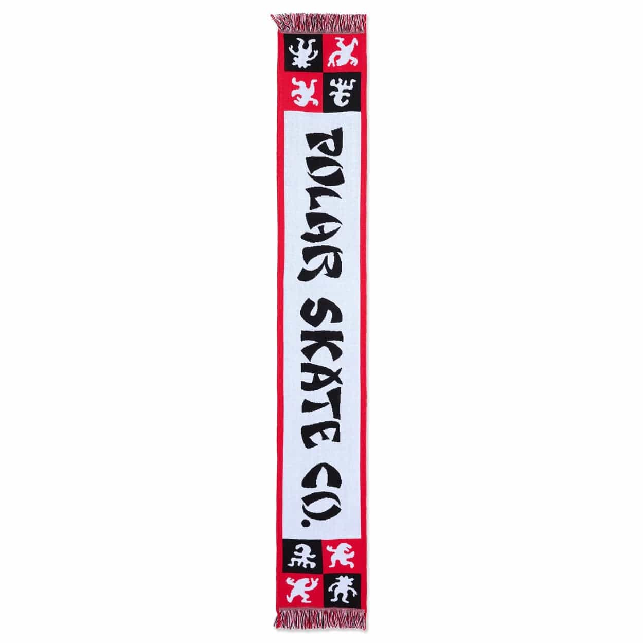 Polar Skate Co Checkers Football Scarf | Red - The Vines Supply Co