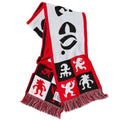 Red Polar Skate Co Checkers Football Scarf featuring bold checkered pattern, perfect for casual wear and sports fans.