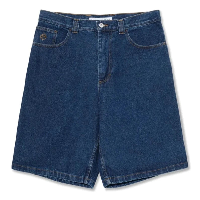 Dark blue Polar Skate Co Big Boy Shorts made of casual, comfortable fabric, featuring a relaxed fit and branded logo detail.
