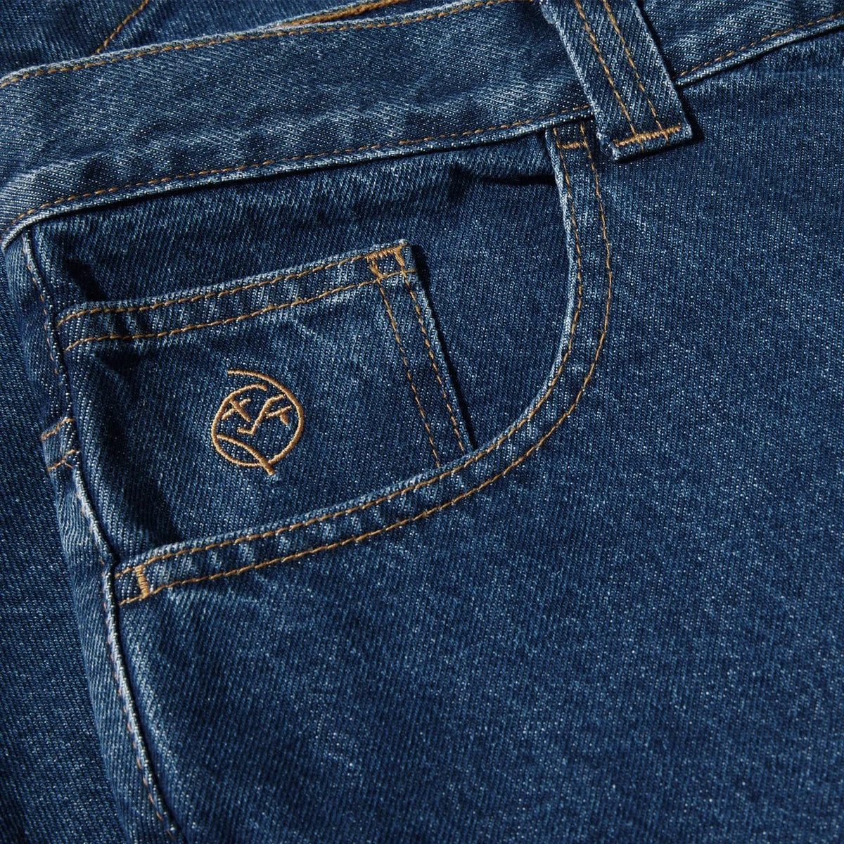 Dark blue Polar Skate Co Big Boy Shorts, casual men's shorts with a relaxed fit, featuring the brand logo and comfortable fabric.