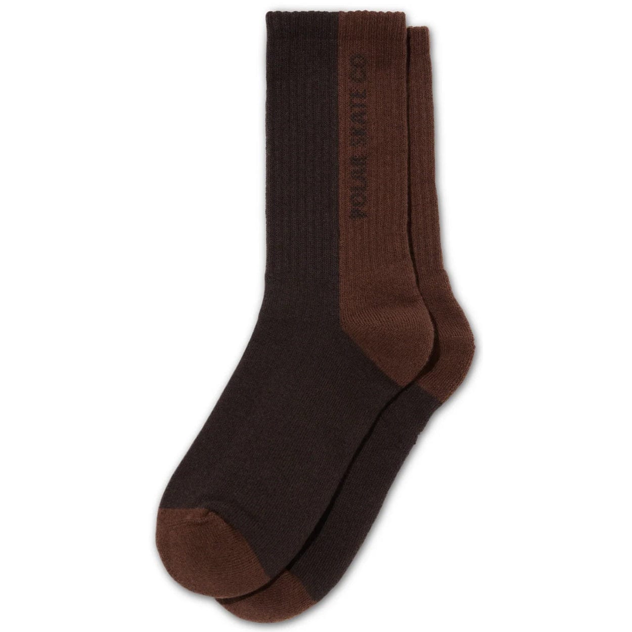 Polar Skate Co 50/50 Rib Socks | Brown - The Vines Supply Co