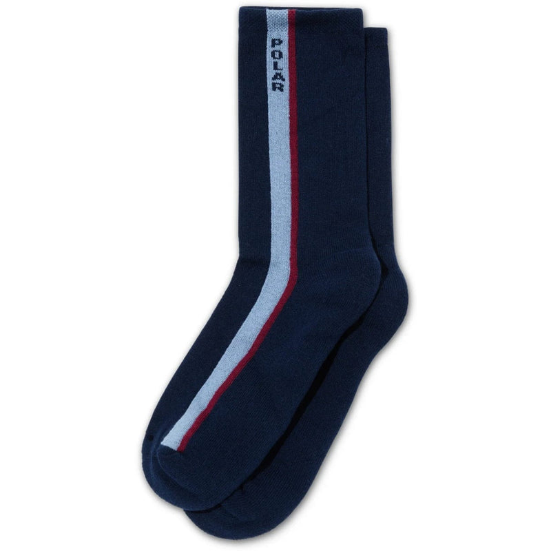 Polar Skate Co Side Stripe Business Socks | Navy - The Vines Supply Co