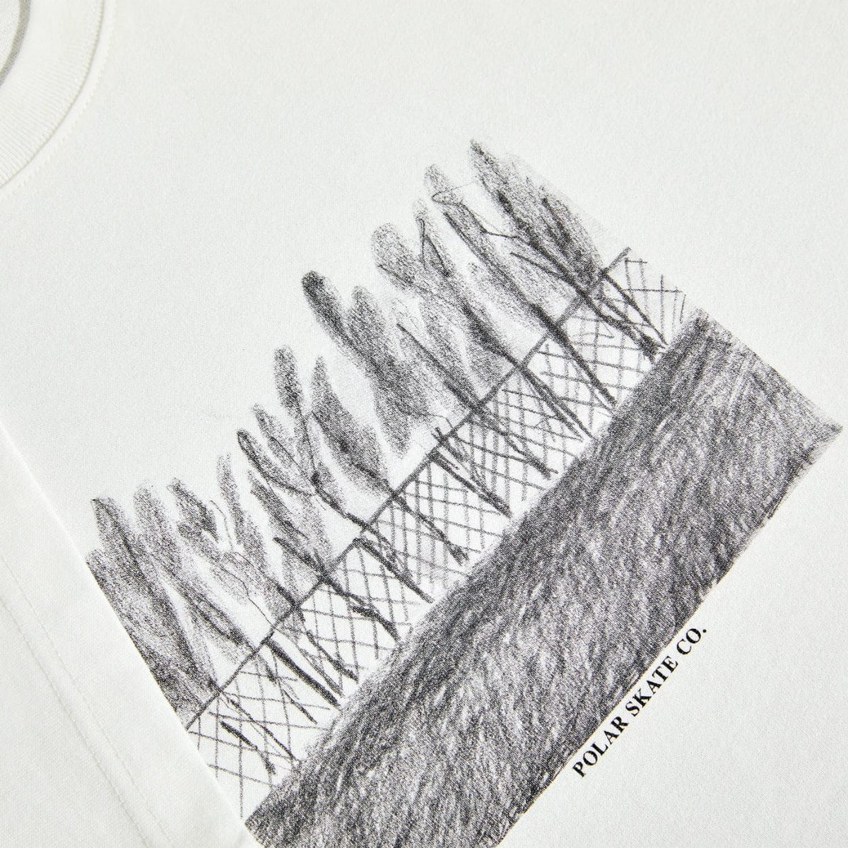 Polar Skate Co Fence T-Shirt | Cloud White - The Vines Supply Co