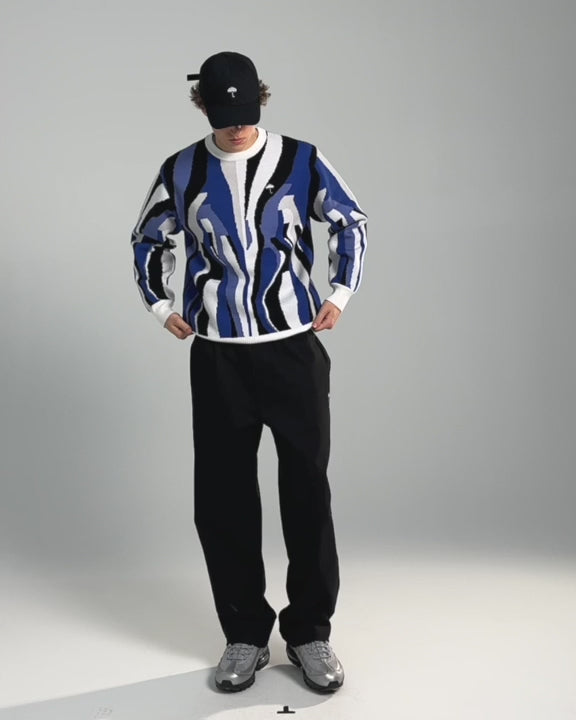 Helas Irreel Crewneck Knit | Blue Multico