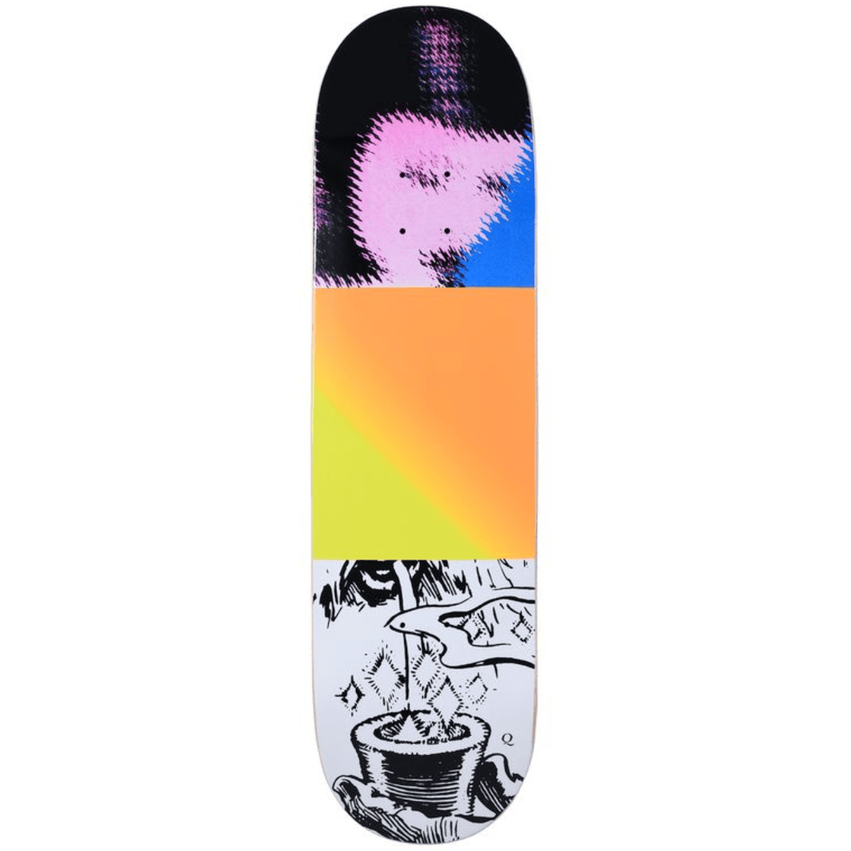 Quasi Magiq skateboard deck in 8.25-inch width, featuring vibrant graphic design on a durable skateboard deck.