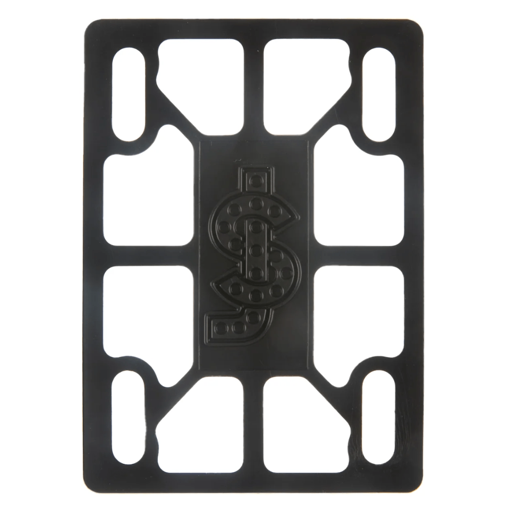 Shake Junt skateboard truck riser pads, 1/8 inch thick, designed to elevate and protect skateboard trucks during riding.