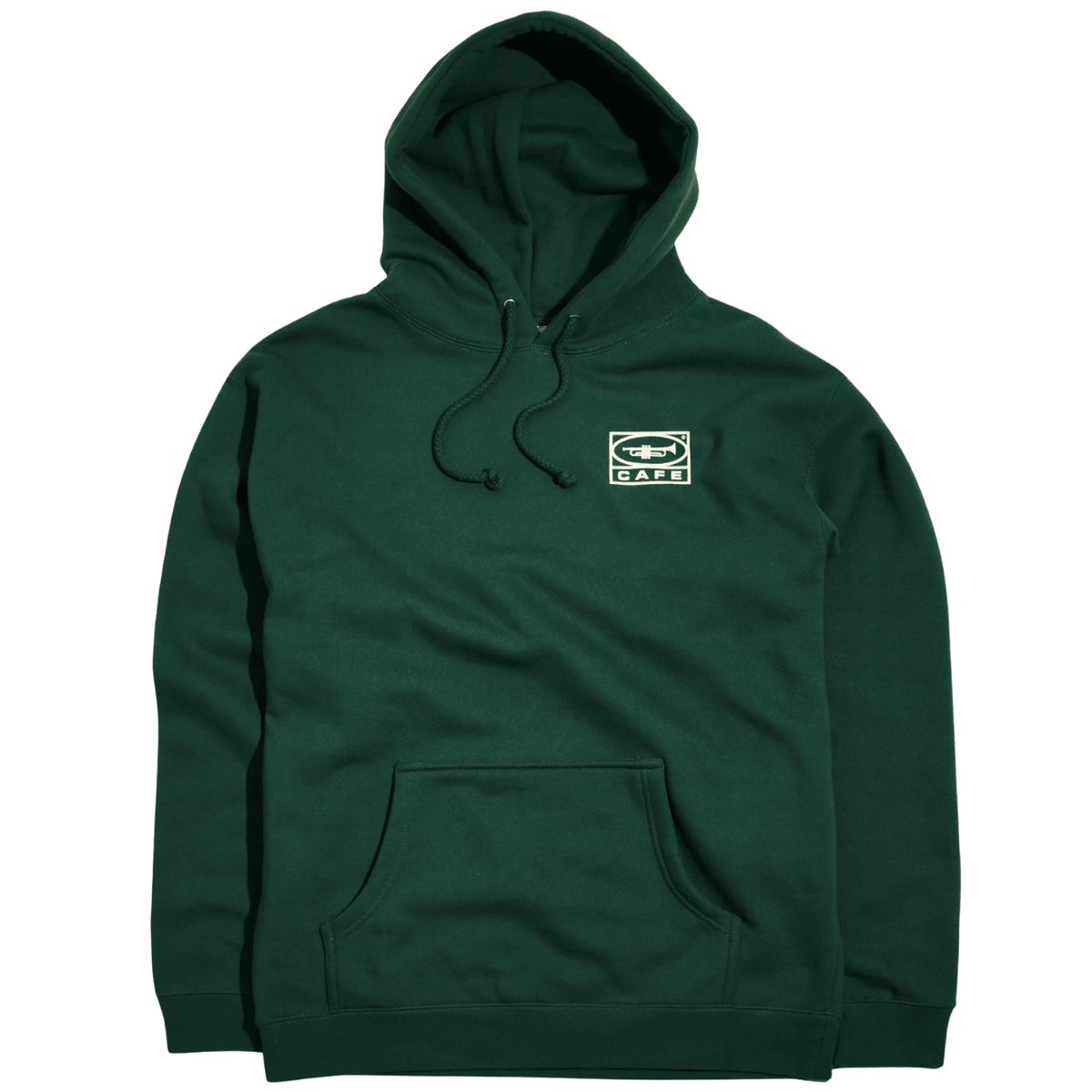 Skateboard Cafe 45 Hoodie | Forest Green & Cream - The Vines Supply Co