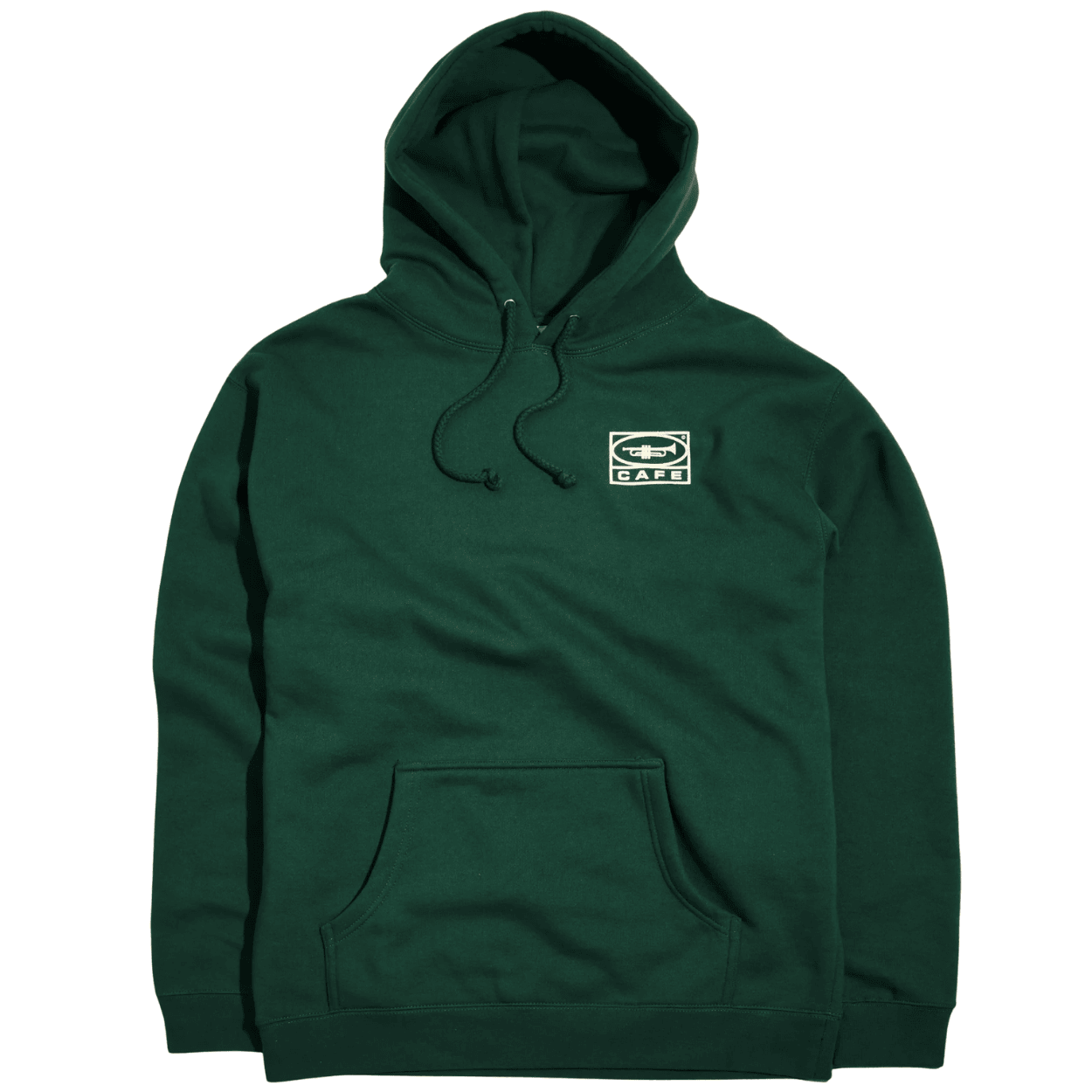 Skateboard Cafe 45 Hoodie | Forest Green & Cream - The Vines Supply Co