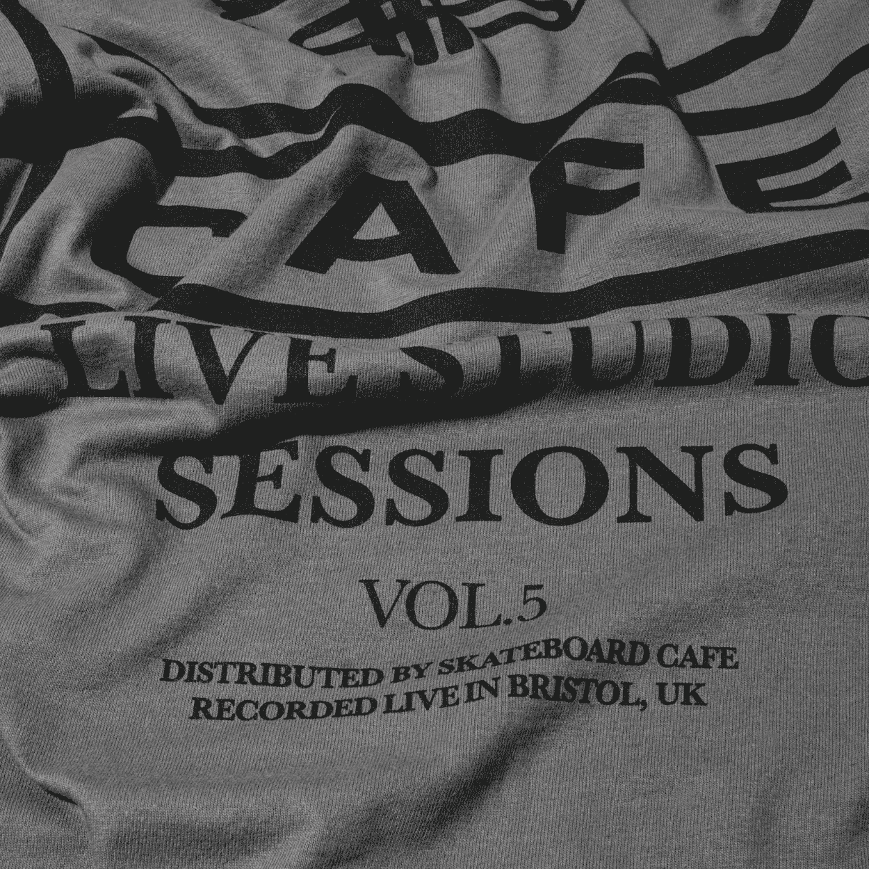 Skateboard Cafe 45 T-Shirt | Charcoal & Black - The Vines Supply Co
