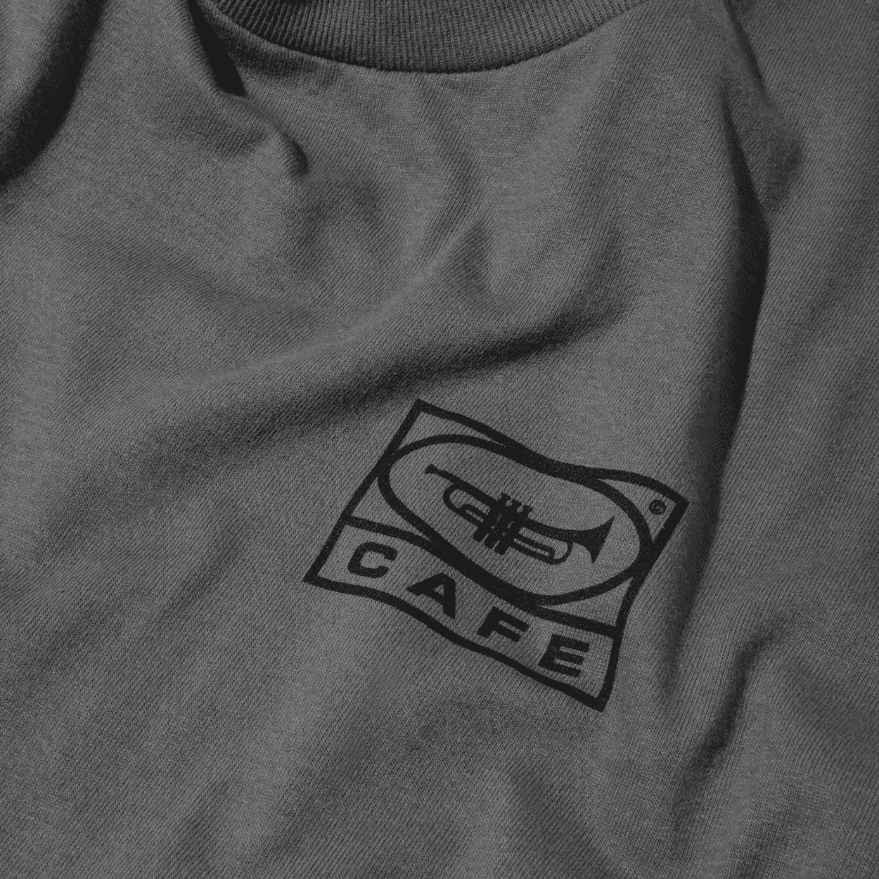 Skateboard Cafe 45 T-Shirt | Charcoal & Black - The Vines Supply Co