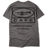 Skateboard Cafe 45 T-Shirt | Charcoal & Black - The Vines Supply Co