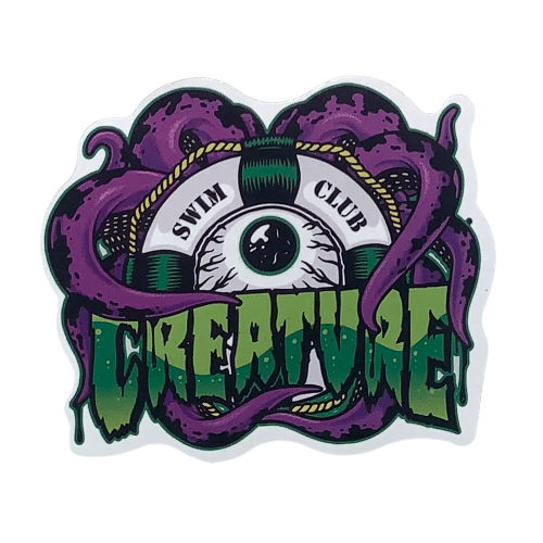 Assorted skateboard stickers from The Vines, featuring bold skateboarding brand designs and vibrant slap-style graphics.