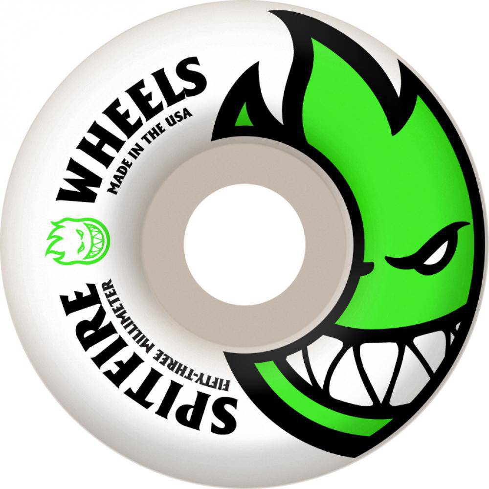 Spitfire Wheels Spitfire Bighead Skateboard Wheels 99D White & Green | 53MM Wheels | The Vines