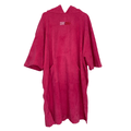 Pink SRF DRY changing robe, hooded surf poncho for swim, surf, and triathlon, shown hanging with front view.