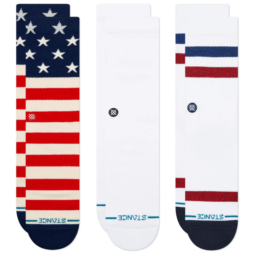 Stance Americana 3 Pack Crew Socks | Multi - The Vines Supply Co