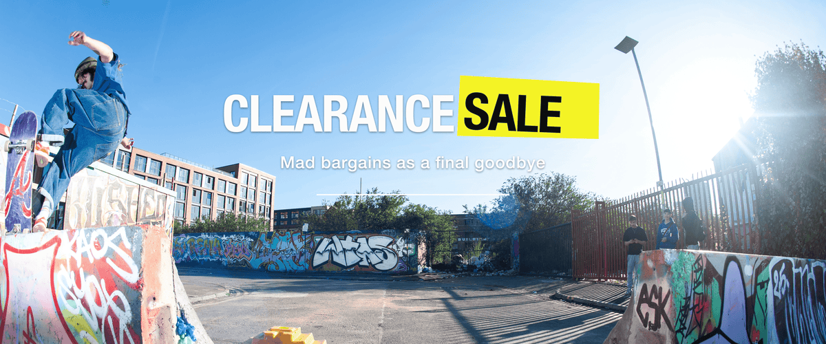 The Vines clearance sale desktop hero with skateboarder