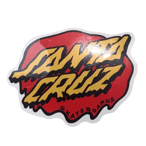 Assorted skateboarding stickers and slaps featuring The Vines brand logo on a skateboard surface.