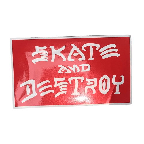 Collection of vibrant skateboard stickers from The Vines, featuring bold designs and skateboarding-themed graphics on a skateboard deck.