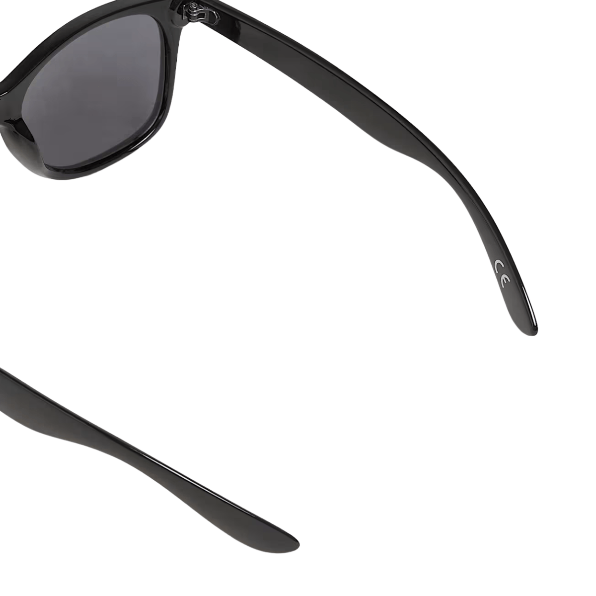 Black Vans Spicoli 4 Shades sunglasses with rectangular frames and dark tinted lenses, showcasing classic Vans style.