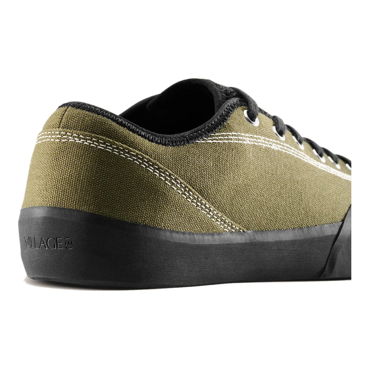 Village PM 1:30 PM canvas skate shoes in Olive and Natural Black