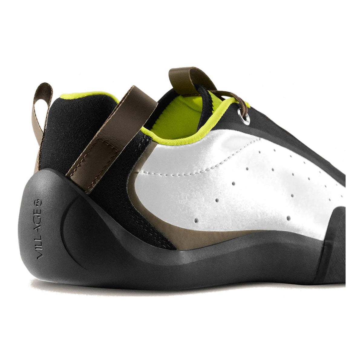 Village PM 2PM synthetic leather skate shoes in White, Lime and Natural Black