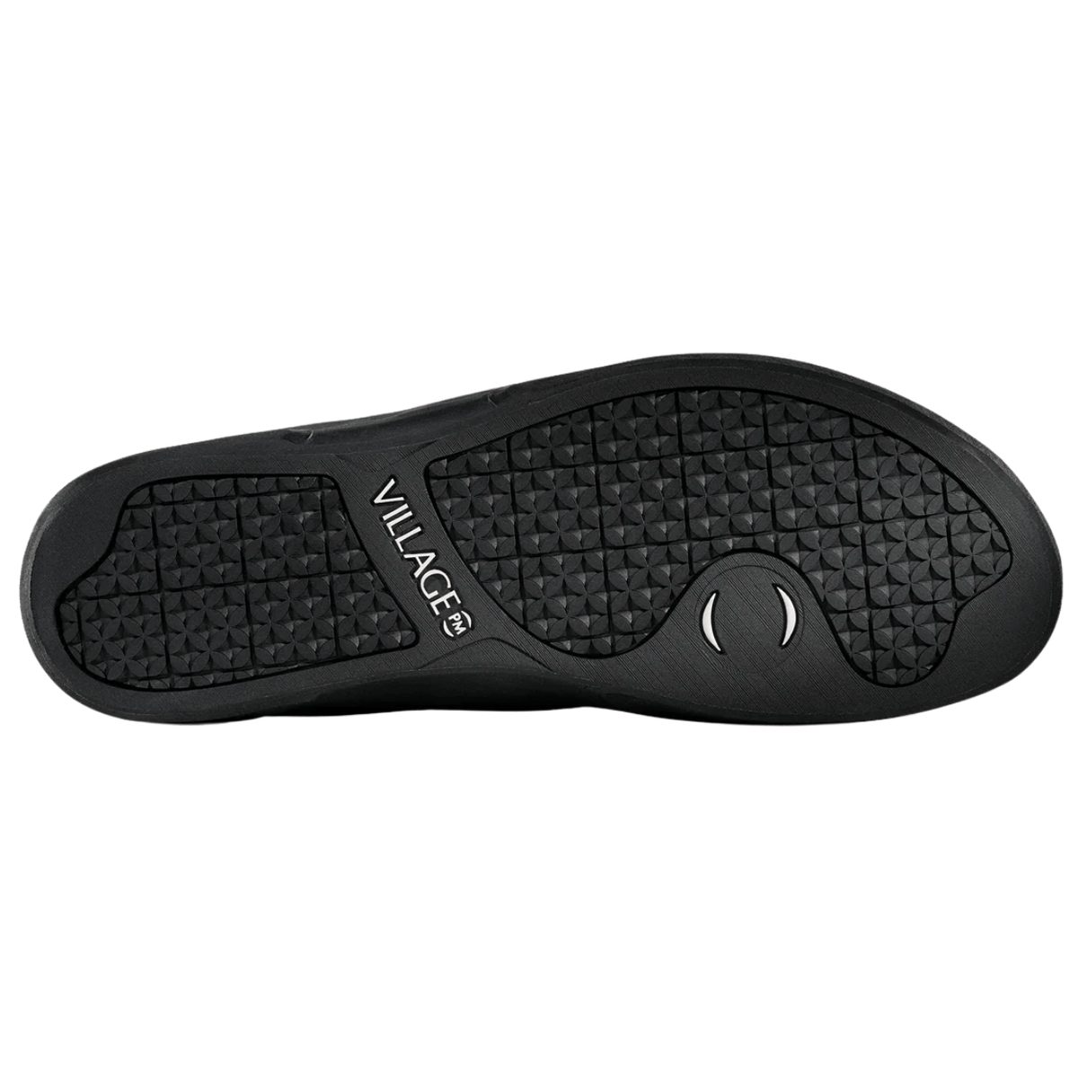 Village PM 1:00 PM suede skate shoes in black, stylish low-top sneakers with durable construction and classic design.