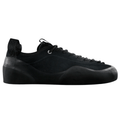 Village PM 1:00 PM suede skate shoes in black, featuring a sleek design and durable construction for skateboarding and casual wear.