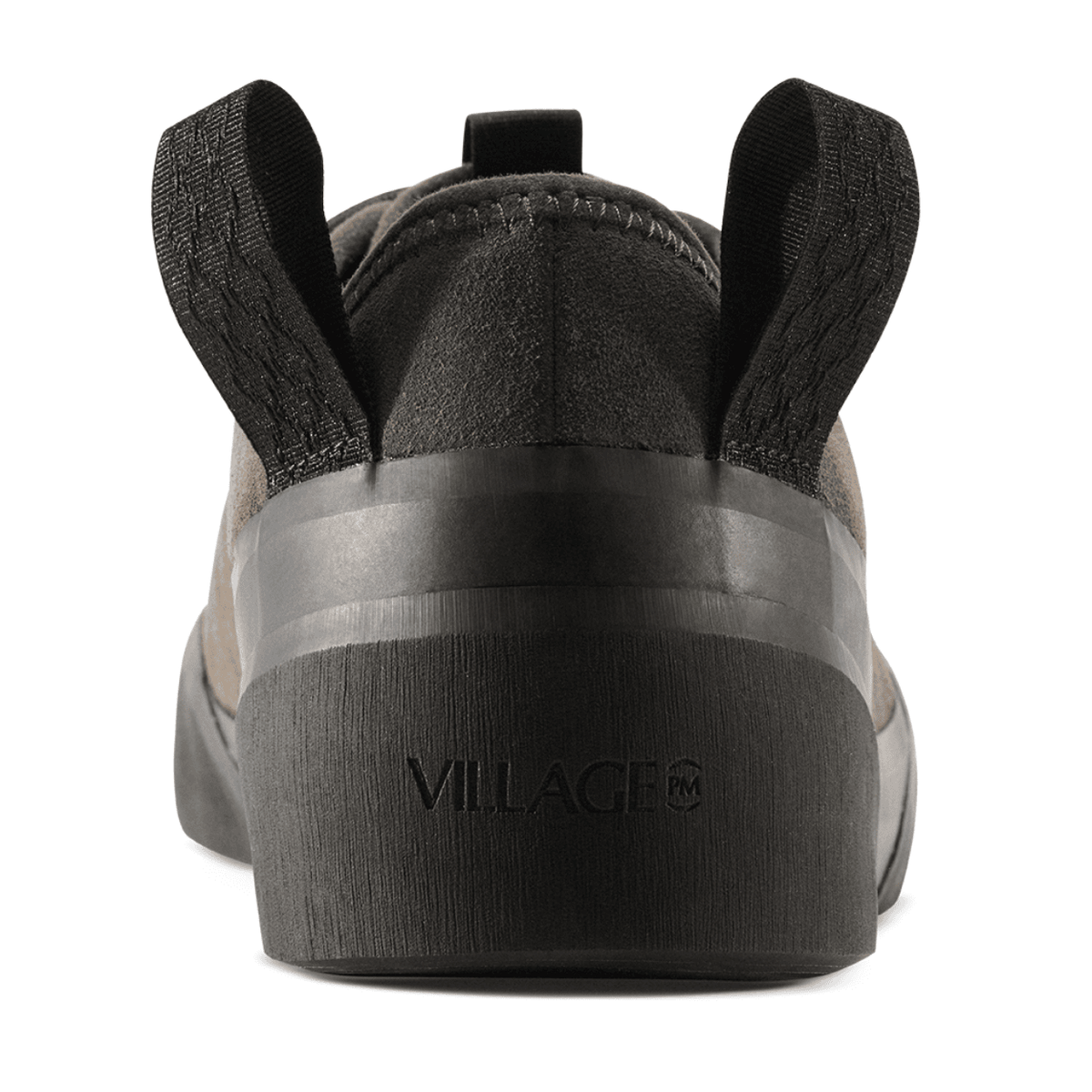 Village PM 1:00 PM suede skate shoes in chocolate brown, showing the stylish upper and skate shoe design.