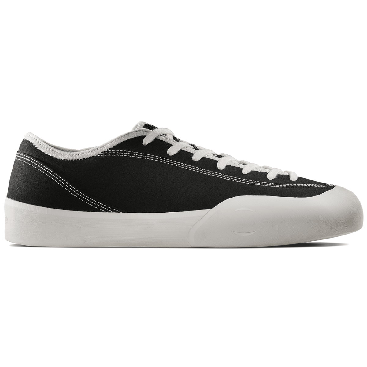 Village PM 1:30 PM skate shoes in black and white canvas, featuring classic skate shoe design and durable construction.