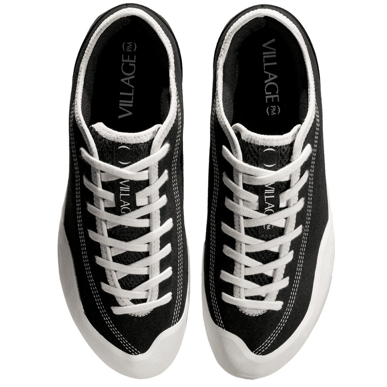 Village PM 1:30 PM Canvas Skate Shoes | Black and White - The Vines Supply Co