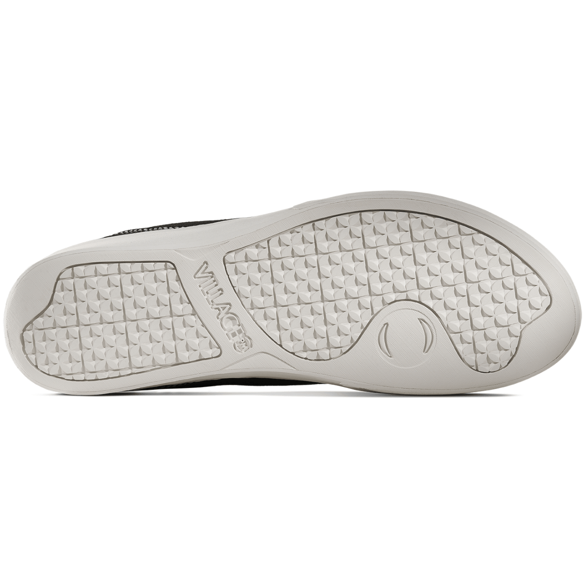 Village PM 1:30 PM skate shoes in black and white with canvas upper, designed for skateboarding and casual wear.