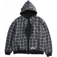 Yardsale Reversible Flannel Hoodie | Grey