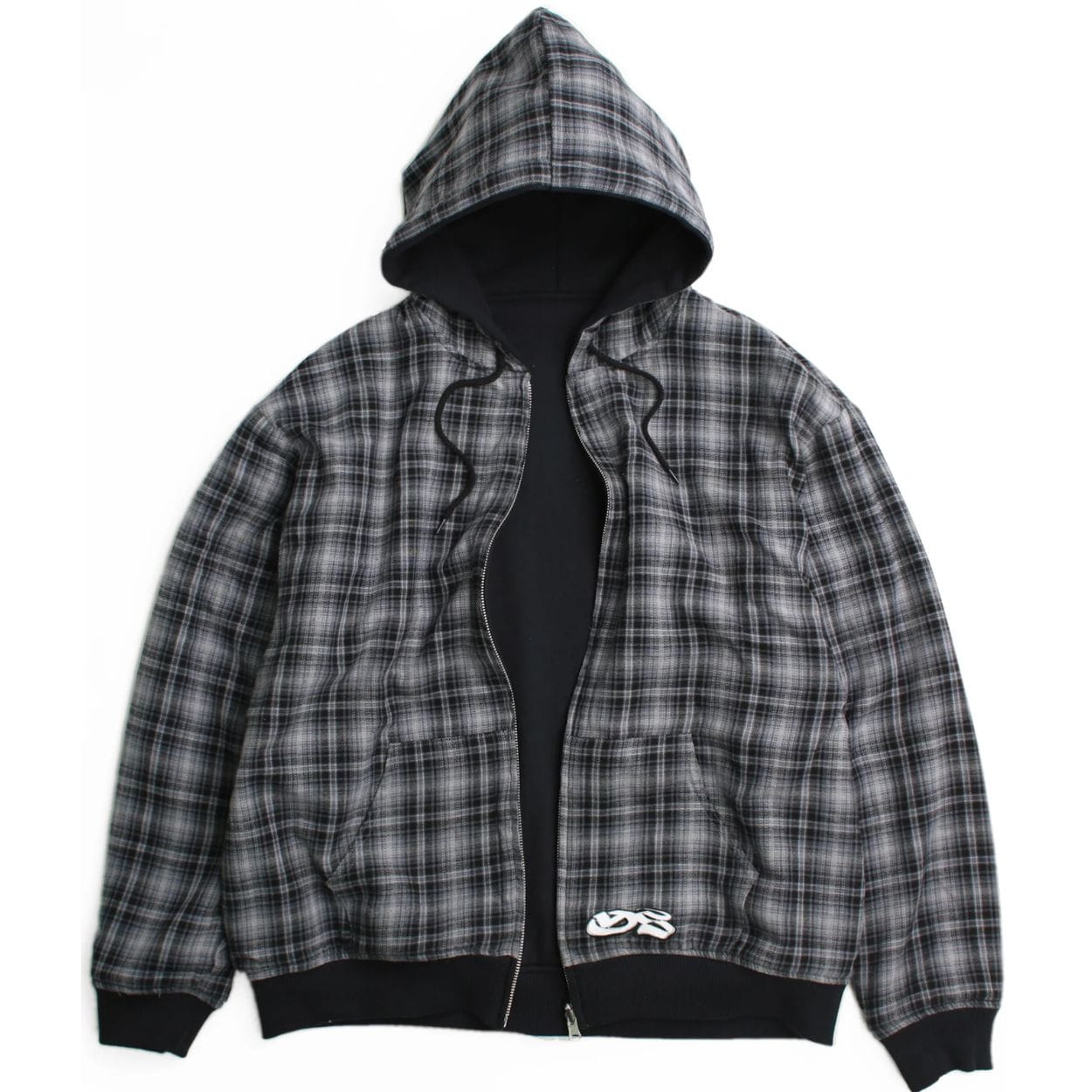 Yardsale Reversible Flannel Hoodie | Grey