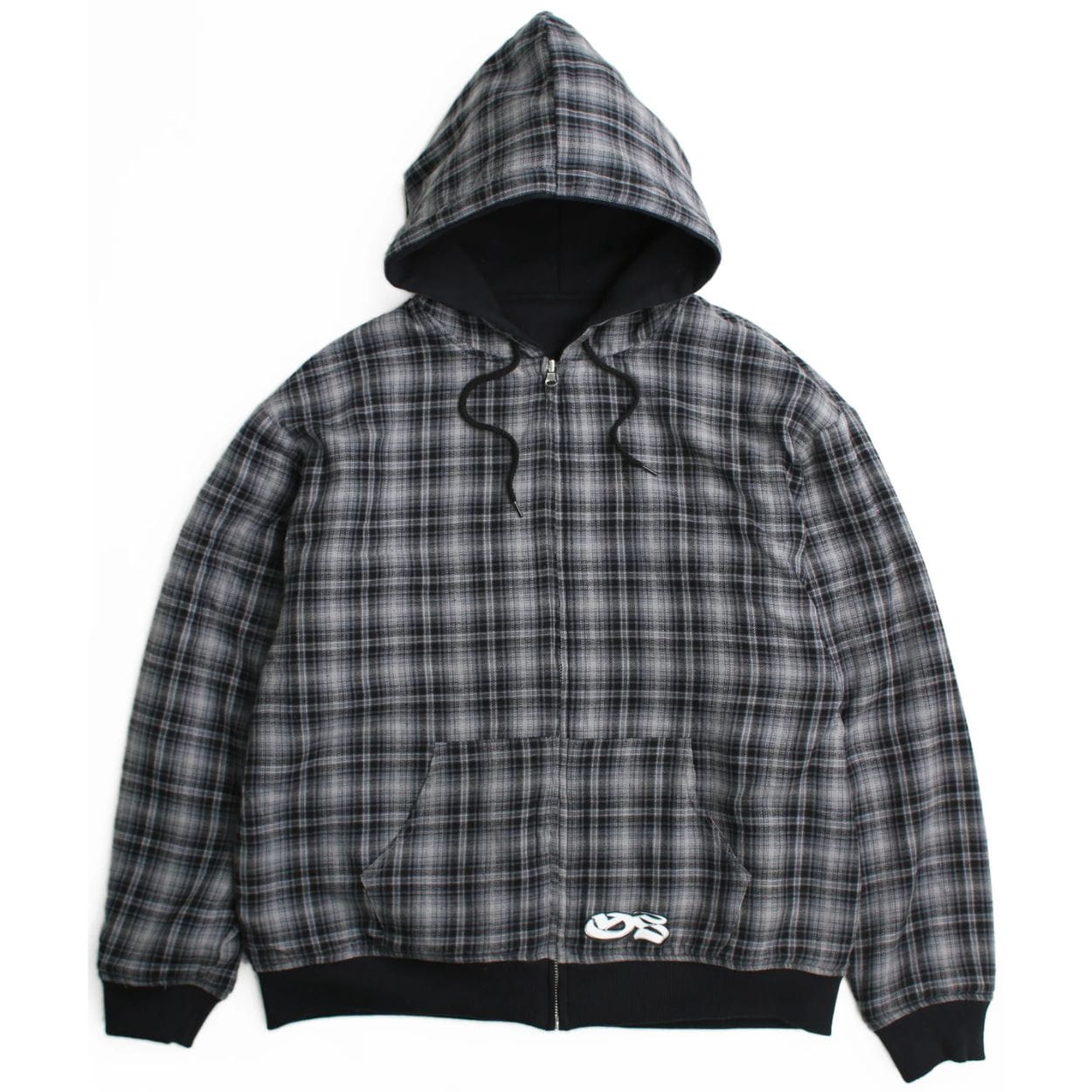 Yardsale Reversible Flannel Hoodie | Grey