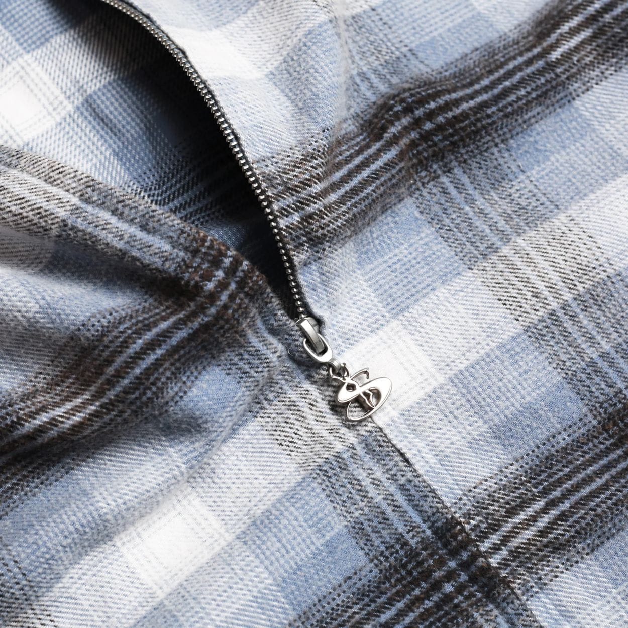 Yardsale Tartan Full Zip Hoodie | Blue