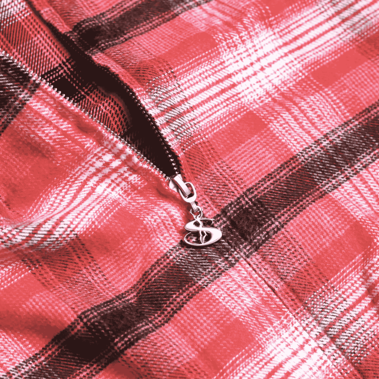 Yardsale Tartan Full Zip Hoodie | Red