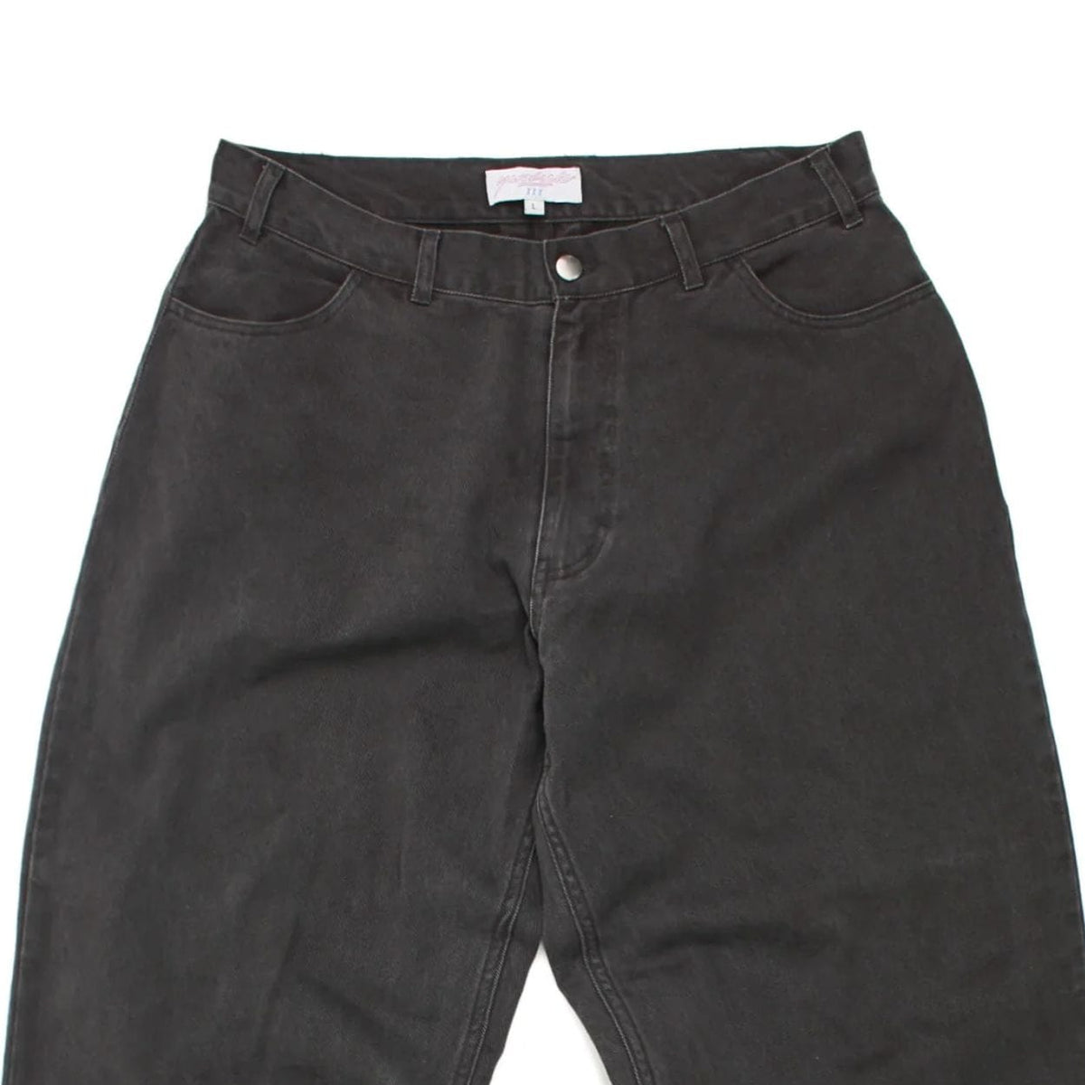 Black Yardsale Phantasy Slacks jeans with a slim fit, featuring classic five-pocket design and modern style.