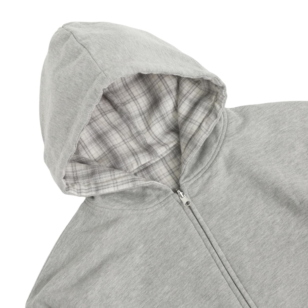 Yardsale reversible hoodie in grey and stone, featuring a cozy fit and casual style, shown in a front view.