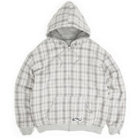 Yardsale reversible hoodie in grey and stone, showing both sides with a casual fit and comfortable fabric.