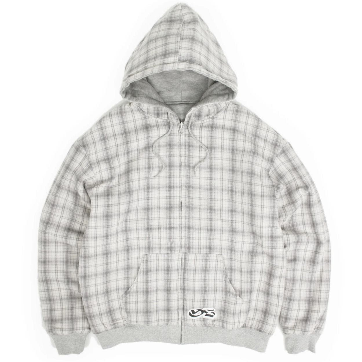Yardsale reversible hoodie in grey and stone, showing both sides with a casual fit and comfortable fabric.